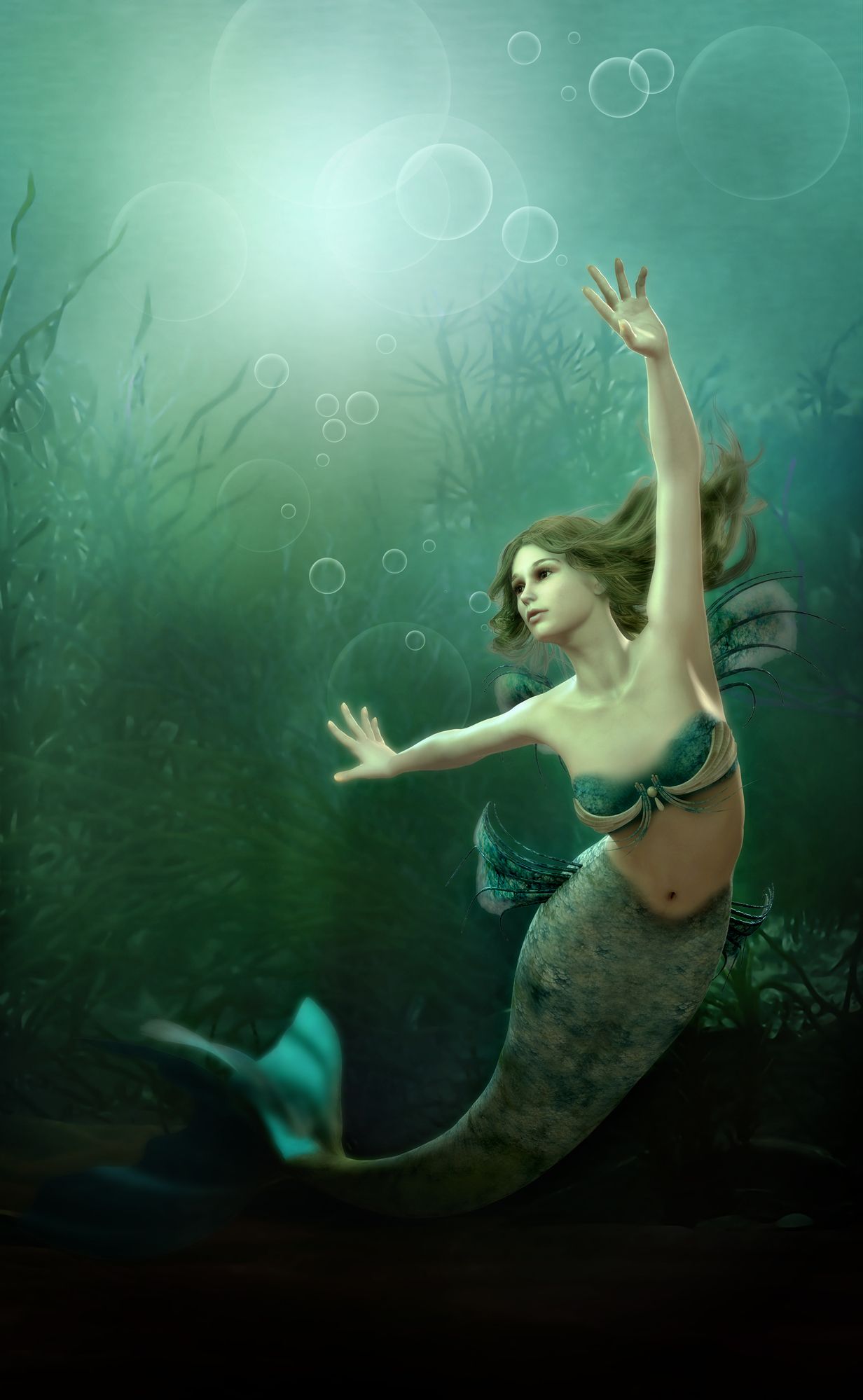 An artistic rendition of the Little Mermaid