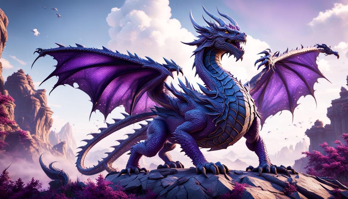 A majestic purple dragon